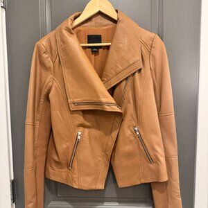 Trouve Brown Leather Moto Jacket - M - Like New